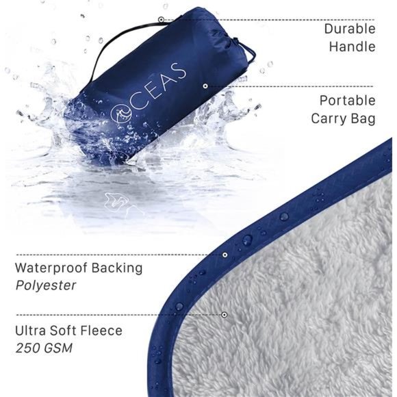 Outdoor Waterproof Stadium Blanket -Thicker Weather Proof and Windproof Blankets - Picture 2 of 7